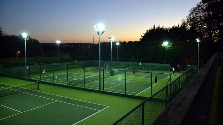 The courts at night
